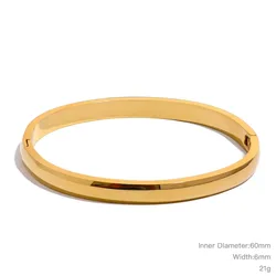 Elegant 18k Gold Plated Stainless Steel Waterproof Bracelet Bangle (YH1680A Gold)