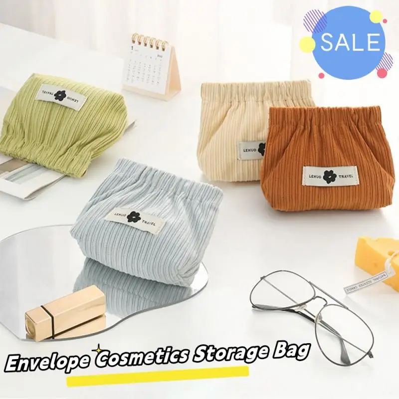 

Shrapnel Mouth Red Envelope Cosmetics Storage Bag Women's Portable Corduroy Storage Bag In New Bag Sanitary Napkin Storage Bag