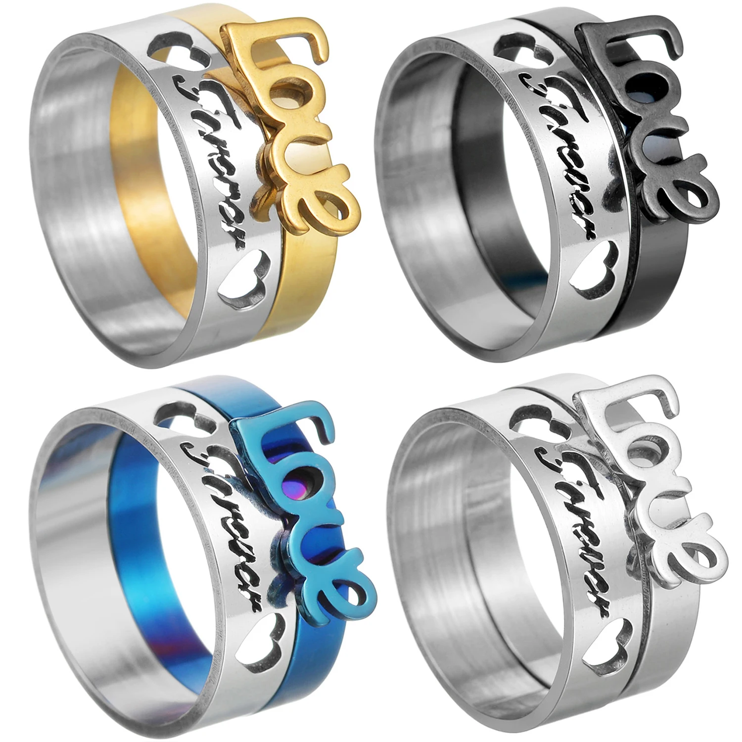 Gold & Silver Wedding Ring Set Stainless Steel Sets For Her And His,  Engagement And Wedding Parties From Rndlf, $31.36 | DHgate.Com