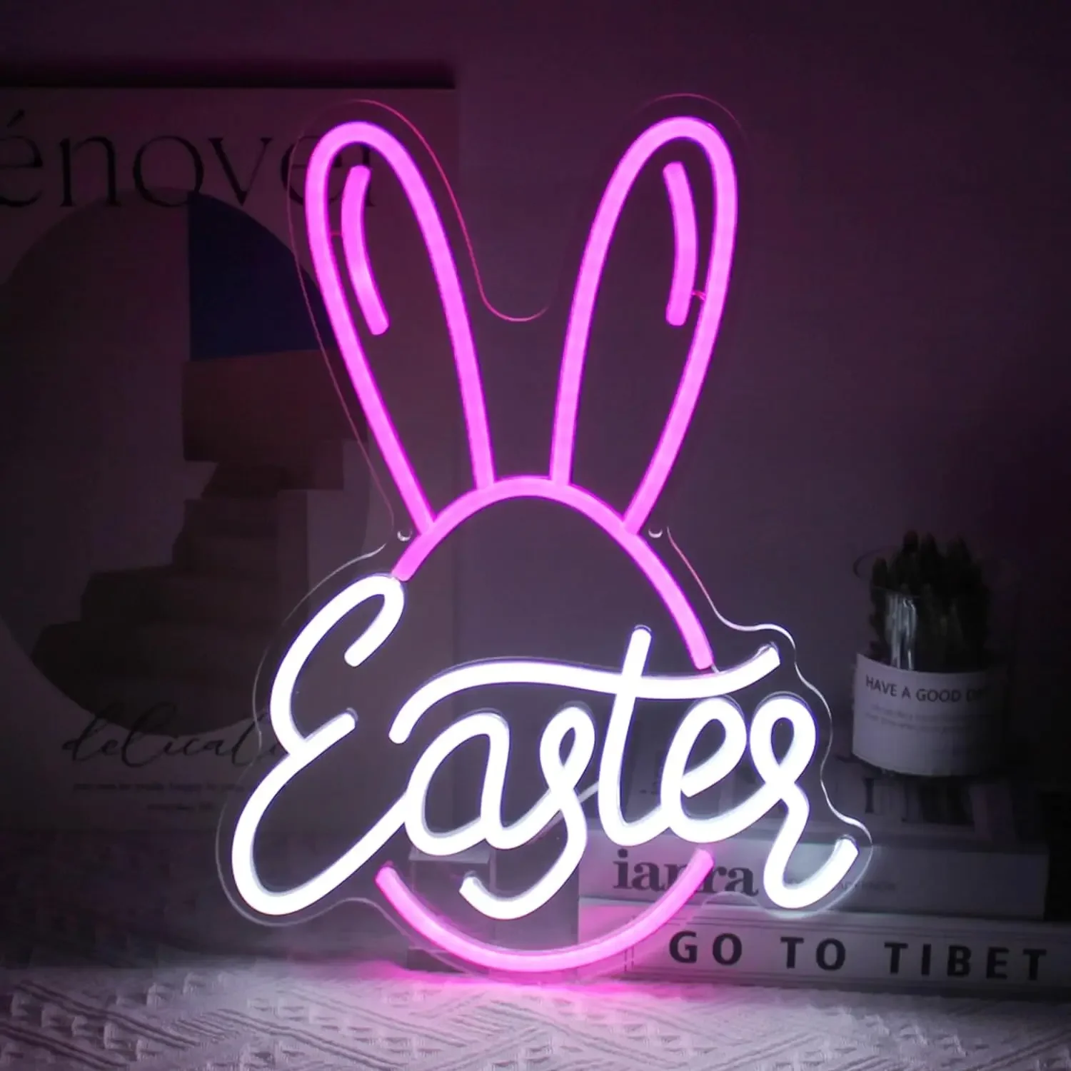 Easter Bunny Ears Neon Light Sign LED Neon Sign For Wall Decor Party Shop Club Bar Room Decor Birthday Gift