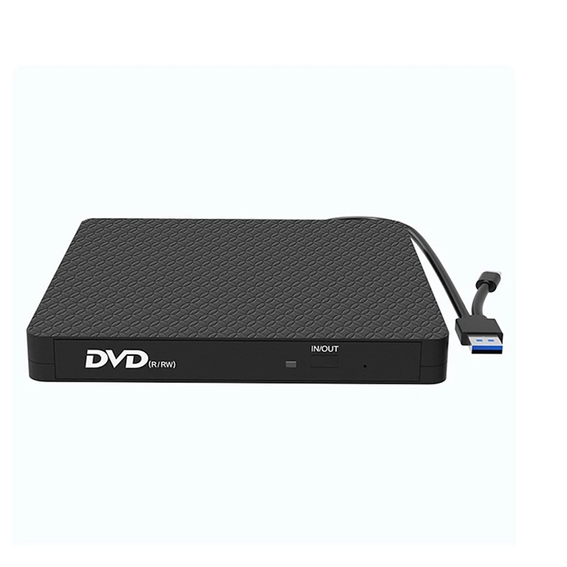 

HOT-USB Portable DVD Drive USB3.0+Type-C Slim External DVD/CD/VCD Optical Drive Burner For Desktop Laptops