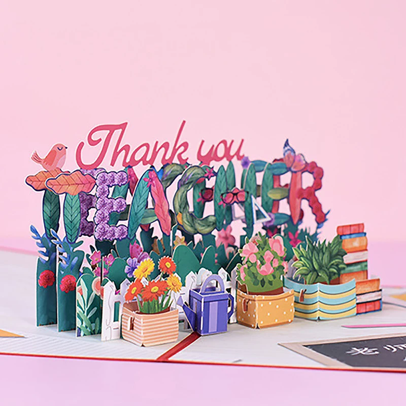3D Greeting Card for Teacher's Day Graduate Pop Up Teacher Card
