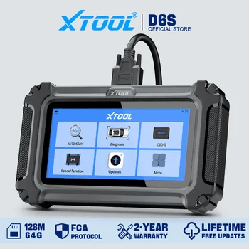 XTOOL D6S Strumento di diagnostica auto Scanner per tutti i sistemi automobilistici Oltre 30 servizi Aggiornamenti gratuiti a vita CANFD integrato FCA Consegna locale