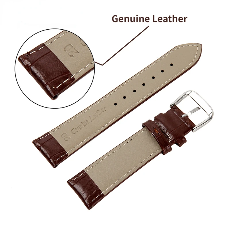 Premium Calfskin Leather Watch Strap with Free Tool - Universal Fit