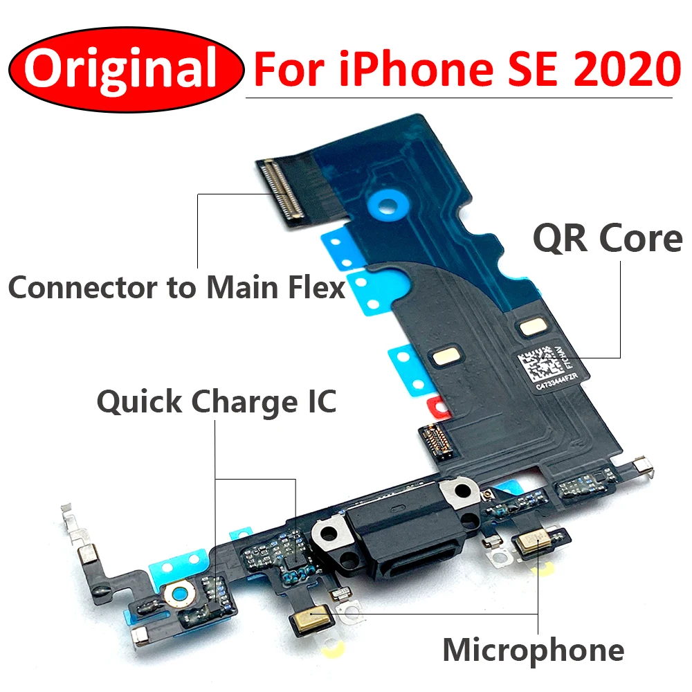 100% Originale Nuovo Per Iphone Se 2020 Porta Di Ricarica Usb Mic Microfono Dock Connector Board Flex Cable Repair Parts