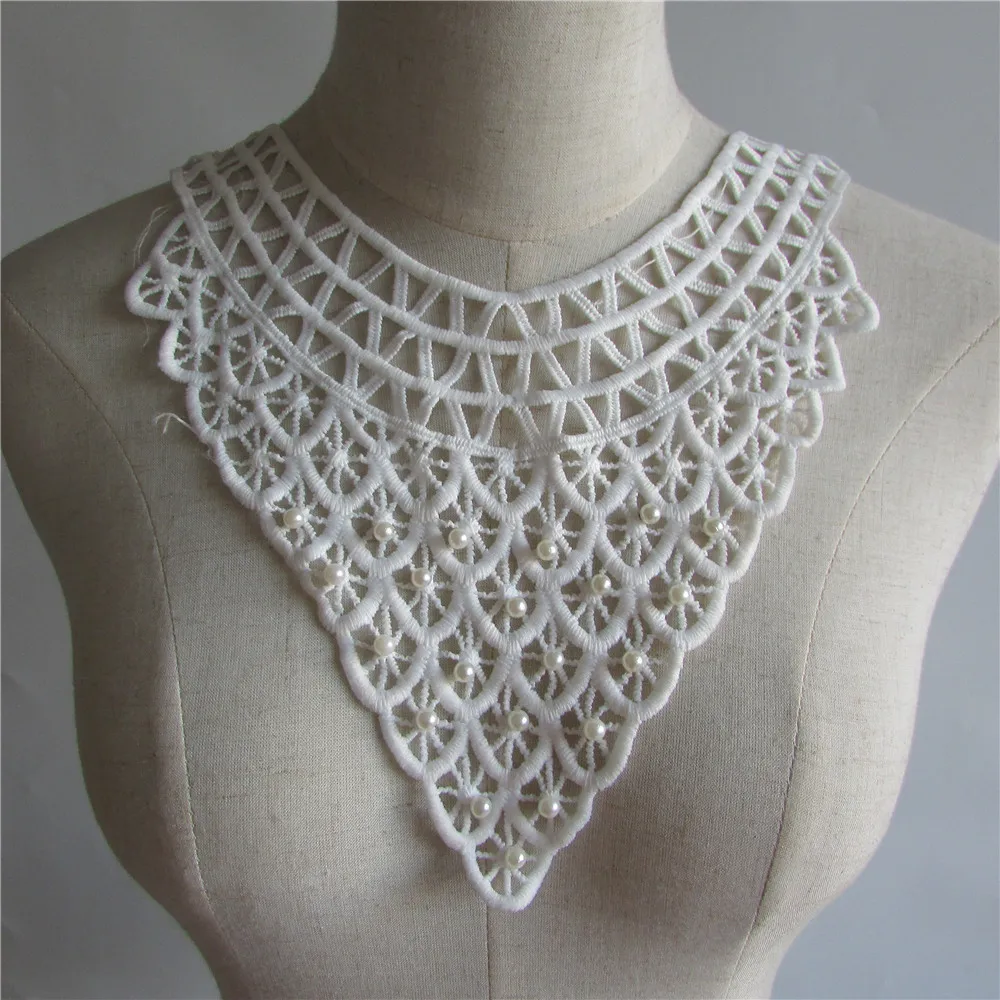 

Fashion Style White Lace Neckline Fabric Embroidery Applique Fake Collar Female Lace False Collar Sewing DIY Dress Supplies