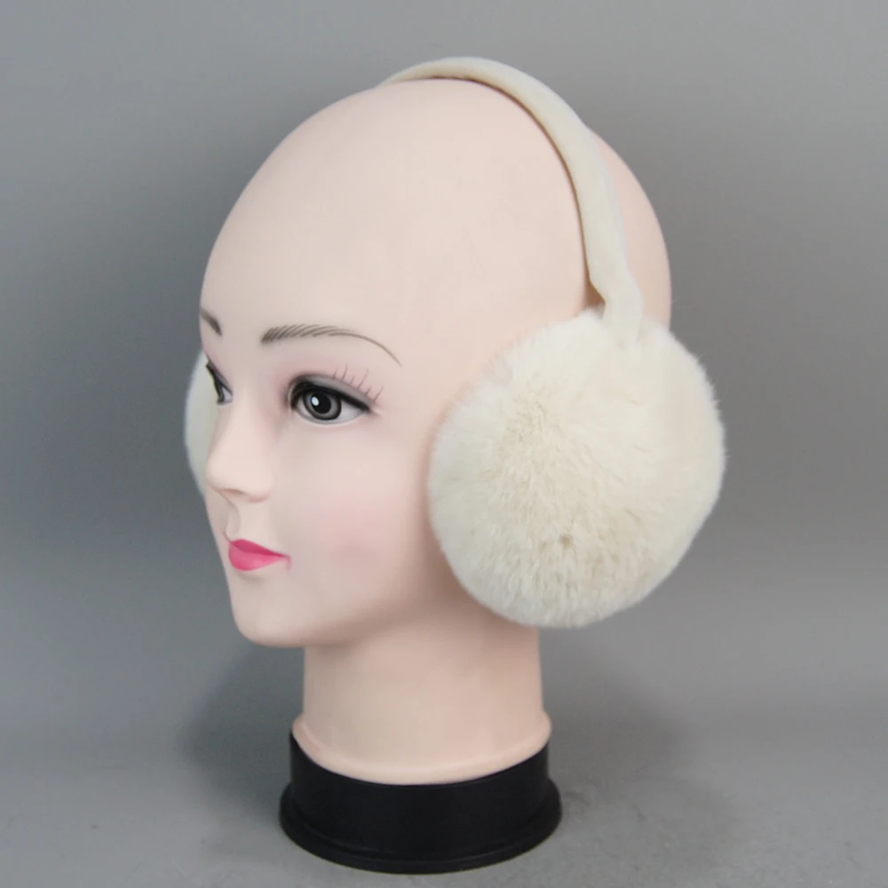 Women Winter Quality Real Rex Rabbit Fur Earmuffs Rex Rabbit Fur Earmuff Lovely Girl Genuine Ear-caps warm earmuffs fur earmuffs