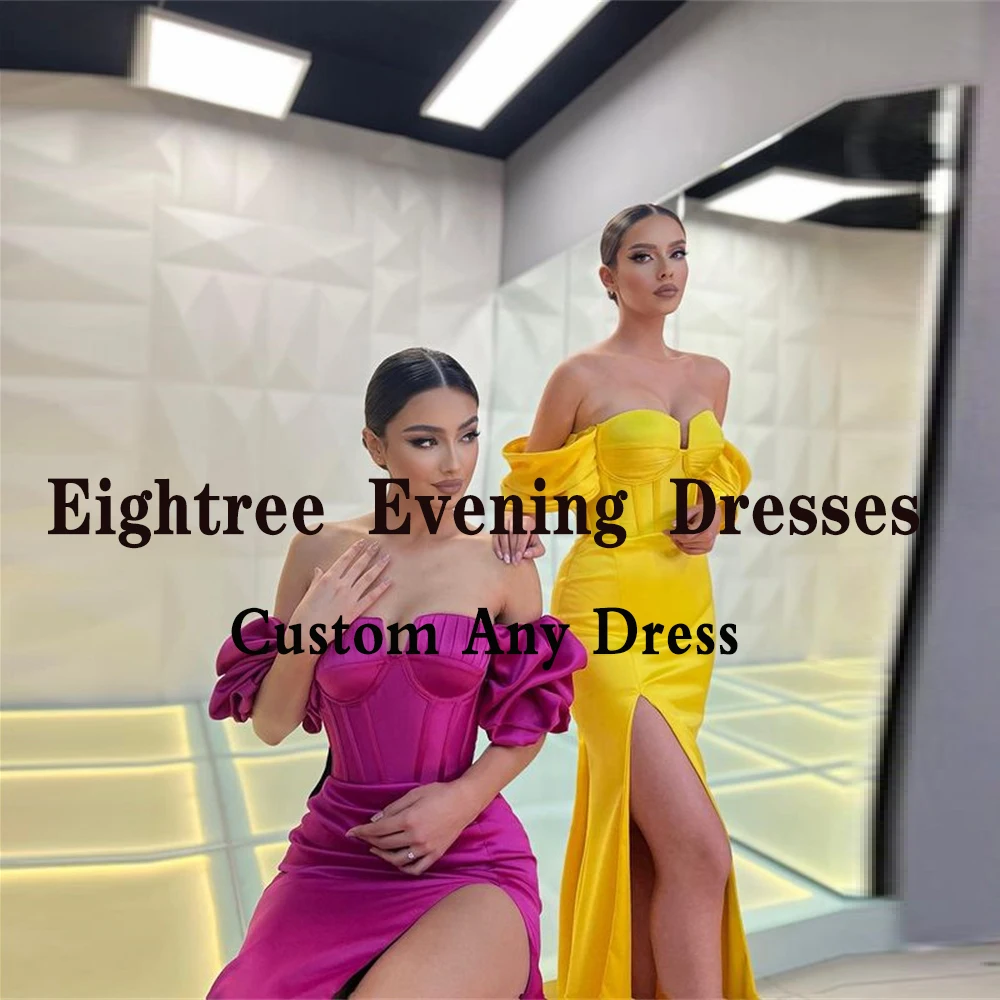 

Eightree Purple Long Sweetheart Prom Party Dresses Side Slit A Line Off Shoulder Evening Gowns 2022 Celebrity Dress Gowns