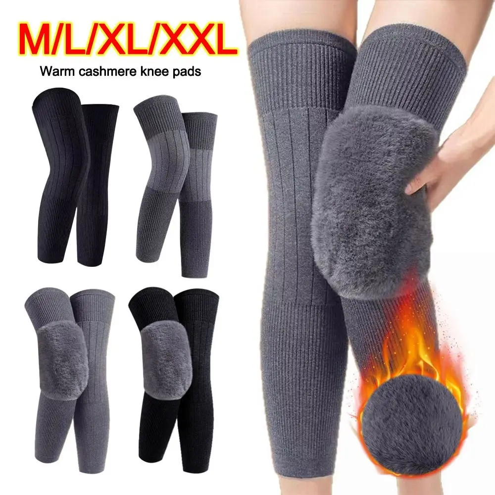 Durable Plus Velvet Winter Knee Pads Thickened Universal Warm Knee Sleeve Windproof Coldproof Elastic Knee Support Unisex