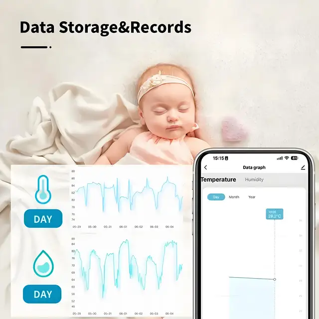 Tuya ZigBee Mini Temperature And Humidity Sensor Indoor Humiture Detector Voice App Control Works With Alexa Google Home 5