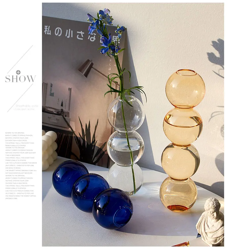 Description Picture 3 of itemCreative Bubble Glass Vase Home Decor Flower Vase Modern Table Decoration Living Room Nordic Vase Room Decor Terrarium Gift