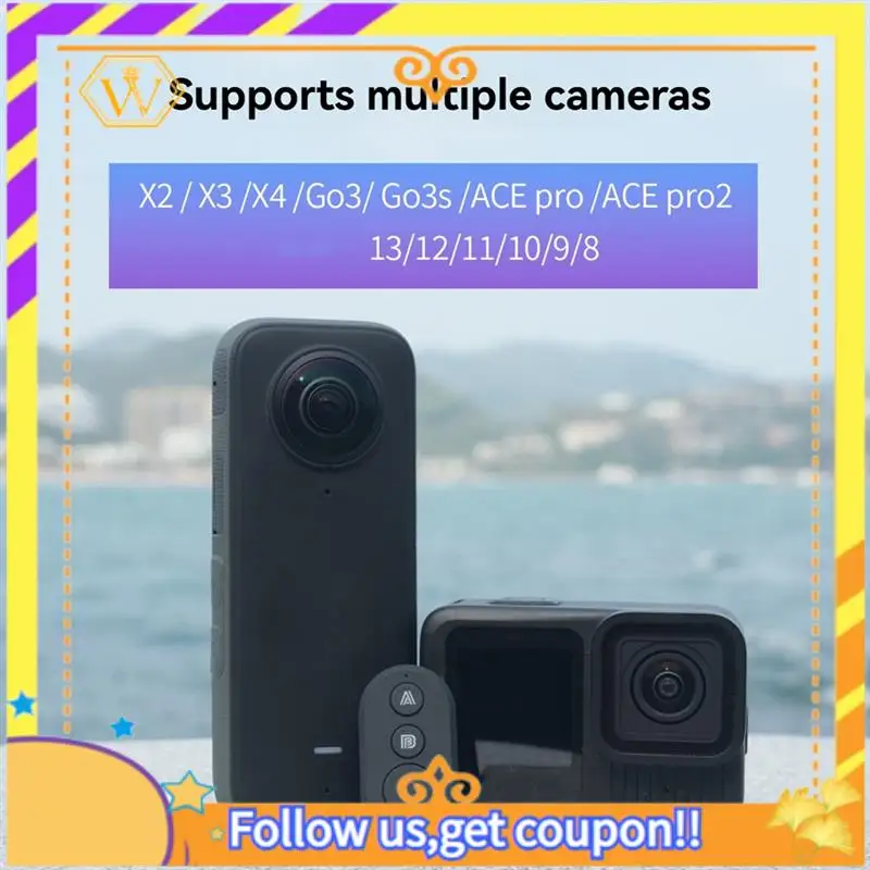 Remote Control For Insta360 X4 X3 X2 Ace Pro 2 Gopro 13 Bluetooth Smart Photography Shutter Release Button Controller