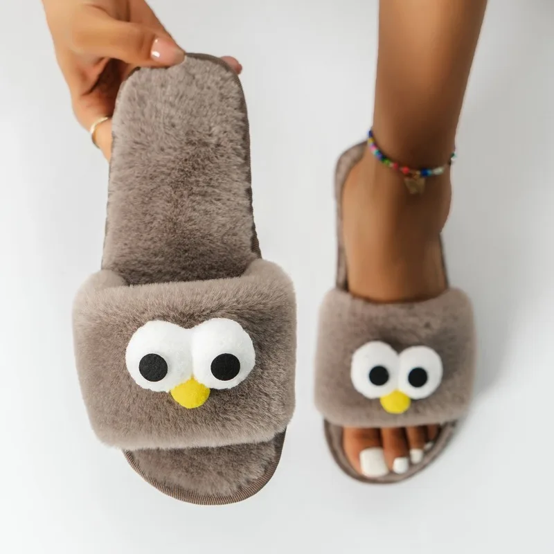 

Ladies Shoes 2023 New Open Toe Women's Slippers Winter Suede Indoor Solid Shoes Female Flat Casual Slippers Zapatos De Mujer
