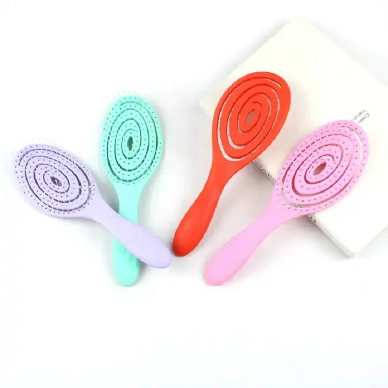 Manufacturers direct hollow back comb oval comb circular bead head non-skin curved row comb household multi-functional hair comb 3