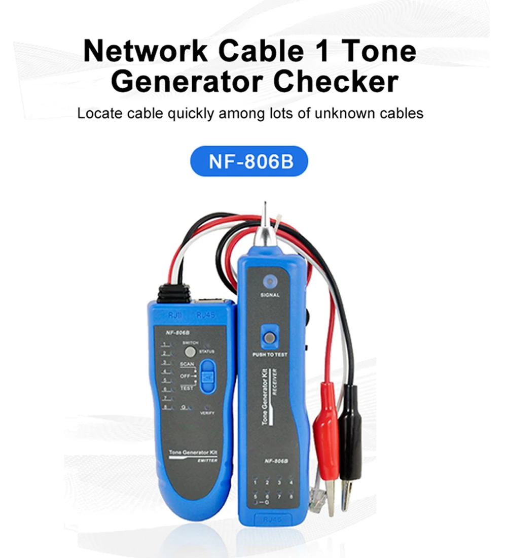 NOYAFA NF-806B Network Cable Tester RJ45 RJ11 Line Finder Ethernet LAN Telephone Wire Tracer Withstand Voltage networking tools