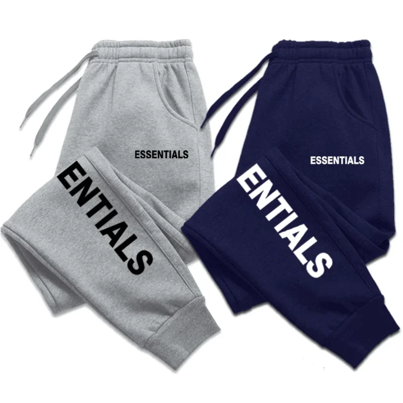 

Autumn And Winter Fleece Men's Clothing Trousers Letter Print Fashion Drawstring Casual Pants Sweatpants Jogging Sports Pants