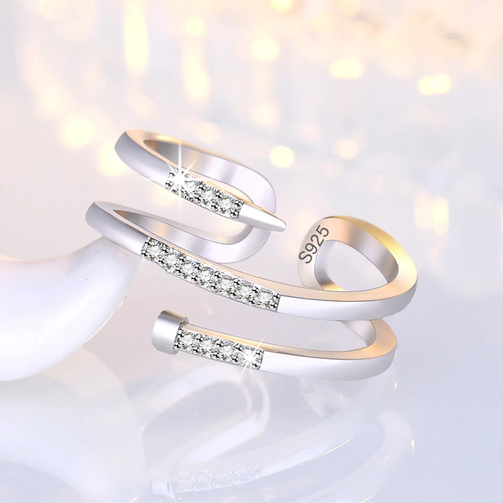 925 Sterling Silver Ring Sparkle AAA Zircon For Women Rings Wedding Fine Jewelry Accessories Party Gift silver ring silver rings