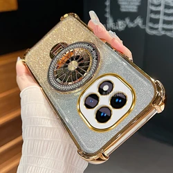 Plating Rotate Gyro Holder Silicone Stand Case - RedmiNote14 Pro Plus (FS SFTL Gold)