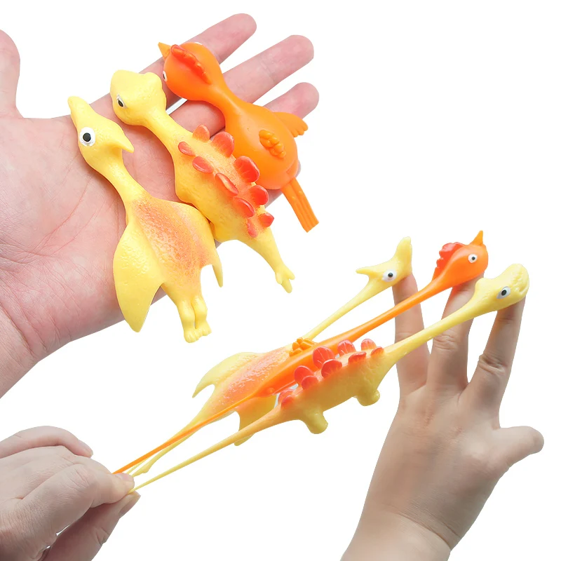 

3PCS Catapult Launch Dinosaur Fun Tricky Slingshot Chick Practice Chicken Elastic Flying Finger Birds Sticky DecompressionToy