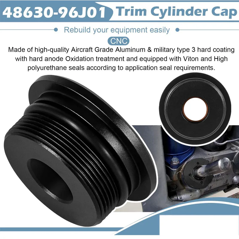 48630-96J01 Trim Cylinder Cap Rebuild Kit with Seals Fit For Honda Suzuki Yamaha 115-300 HP / 90-250HP 2 & 4 Stroke - 2 Pack