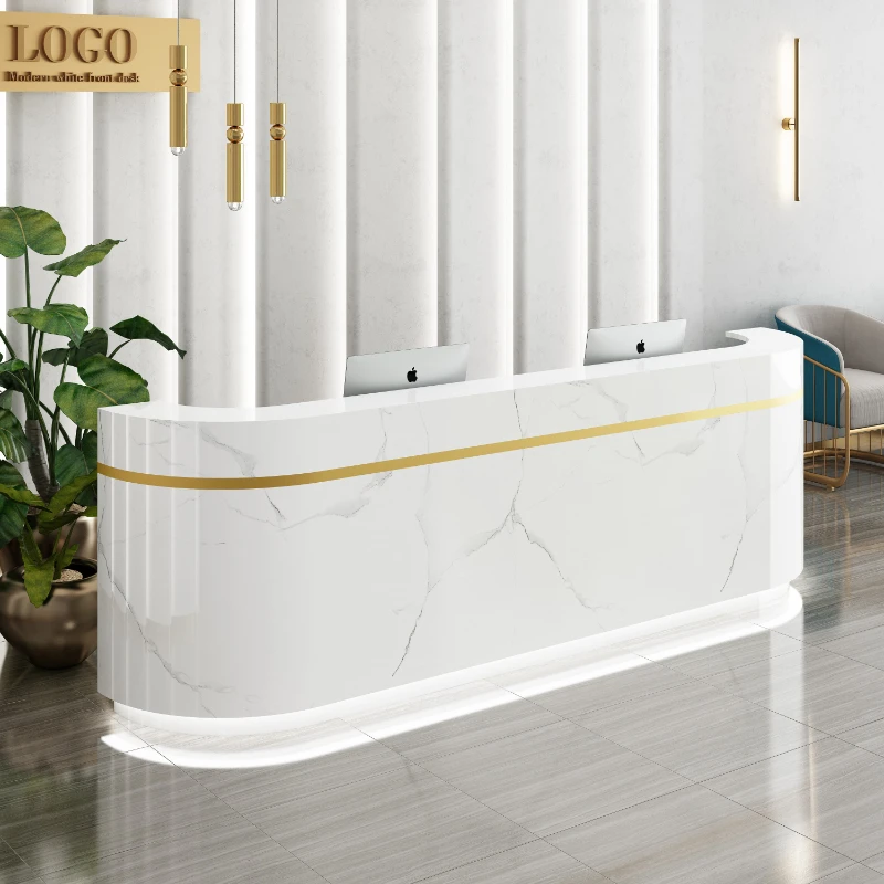 Home Counter Pink Reception Business Table Reseption Desk Room Office Atelier Restaurant Bar Furnishings Glass Pulpito Front