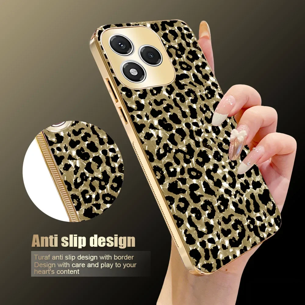 Luxury Gold Leopard Print Glitter Hard Phone Case