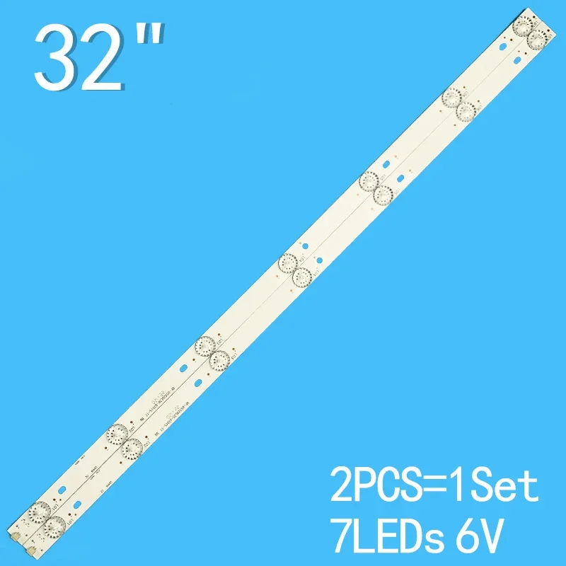 2PCS LED Backlight strip 7lamp For 32TV C320X15-E6-H RF-BS320E30-0701S-17B0 32LEM-1019/T2C BBK 32LEX-5027/T2C 32LEM-1029/T2C led backlight strips for bbk 32lex 5027 t2c shivaki stv 32led14 led bars hl 00320a28 0701s 04 bands rulers zdcx32d07 zc14fg 05