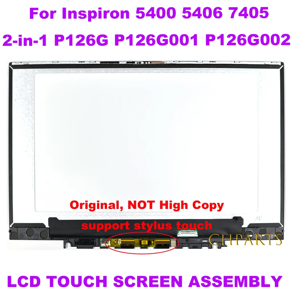 Dell inspiron-2 in 1交換用LCDタッチスクリーン,5400 5406 7405