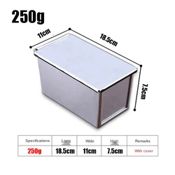 Premium Non-Stick Aluminum Alloy Bread Loaf Pan with Lid - Black Finish (250g)