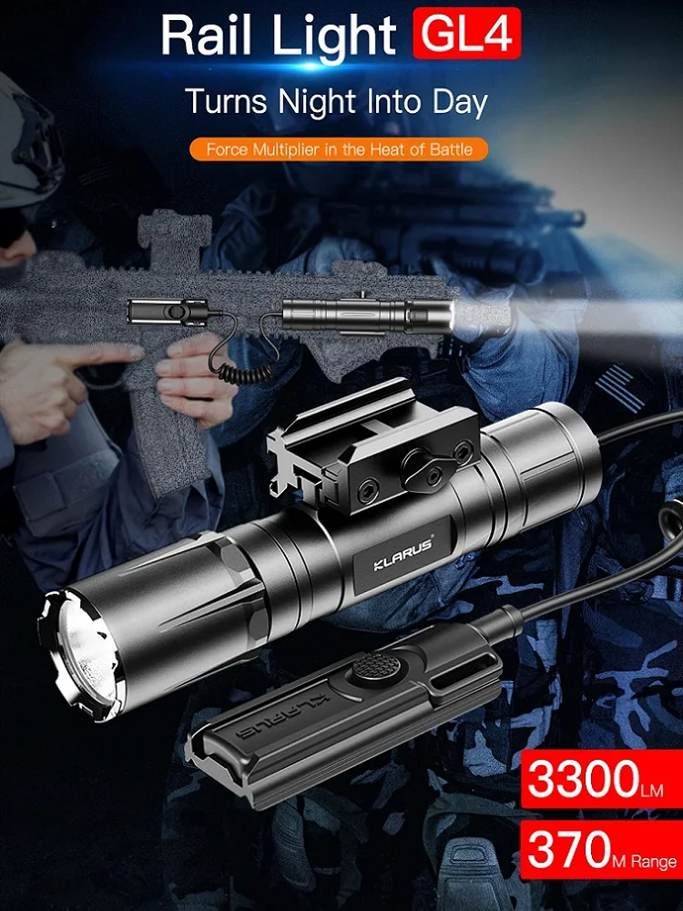 Rechargeable Tactical Flashlight with Remote Switch