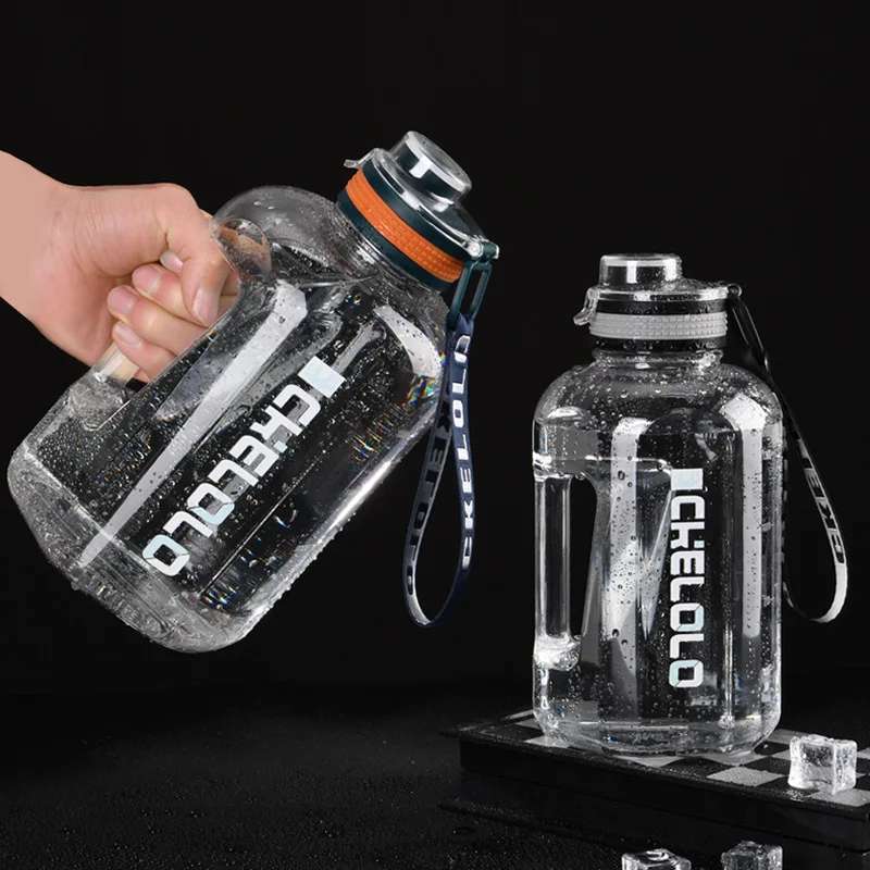 

1.6L/2.2L Water Bottle Outdoor Fitness Camping Portable Large Capacity Plastic Drop-Proof Space Drinking Water Cup for Men