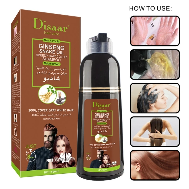 

Hair Color Cover Dark Brown White Hair Natural Hair Dye Repair Damaged Shampoo New Dropship
