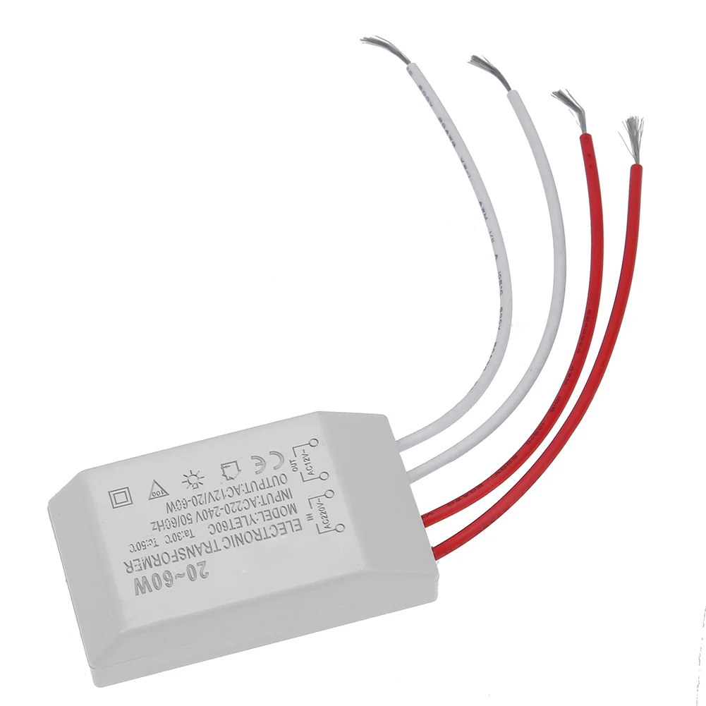 220V to 12V Halogen Lamp Electronic Transformer Power Supply Driver Adapter Professional Lighting Accessories White