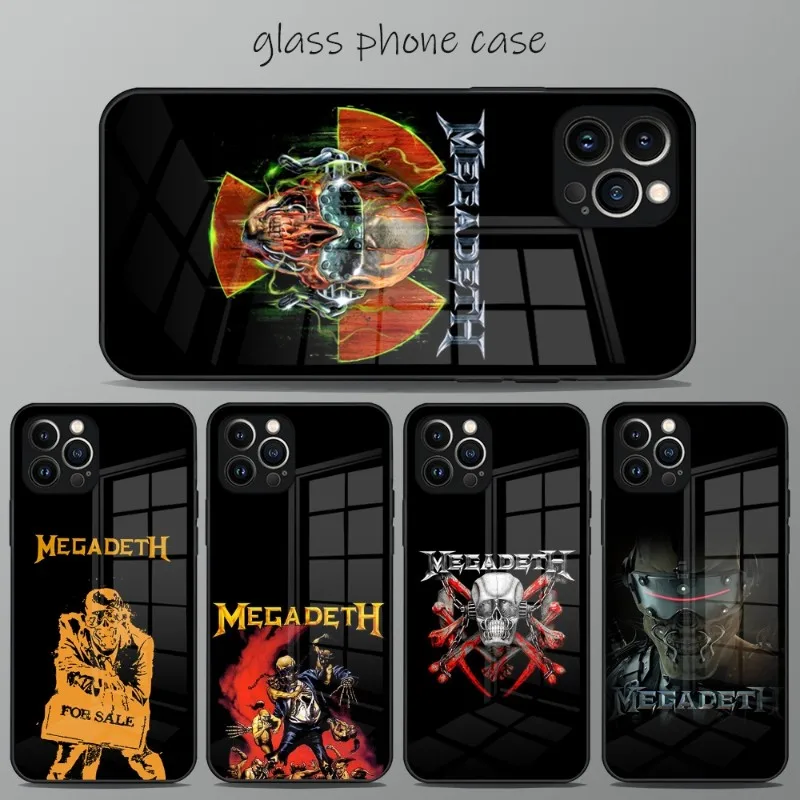 MMegadeth Logo Skull Metal Phone Case Tempered Glass For IPhone 14 13