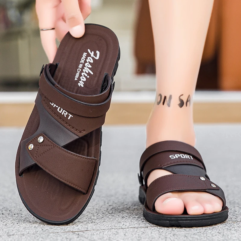 Été hommes sandales bout ouvert plat hommes chaussures décontractées en plein air marche sandales pour hommes chaussures de plage sandalias hombre hommes pantoufles 1 Été hommes sandales bout ouvert plat hommes chaussures décontractées en plein air marche sandales pour hommes chaussures de plage sandalias hombre hommes pantoufles 1