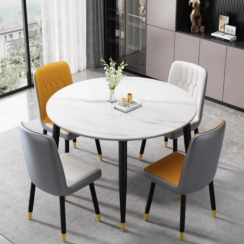

Marble Round Dining Table Restaurant Kitchen Small Luxury Center Nordic Dining Table Modern Mesa Comedor Home Furniture YN50DT
