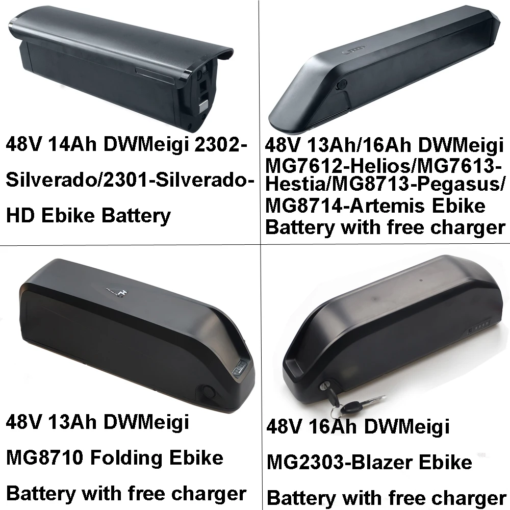 

Ebike Etrike Battery 48V 13Ah 14Ah 16Ah Lithium-ion Battery for DWMeigi MG7612 MG7613 MG8713 MG8714 MG2301 MG2302 MG2303 MG8710