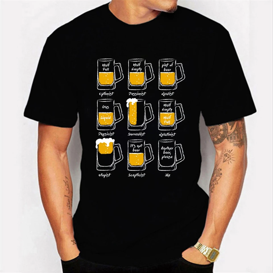 Plus Size Men's Beer Tshirt Men's Tshirts Beer Print Short Sleeve
