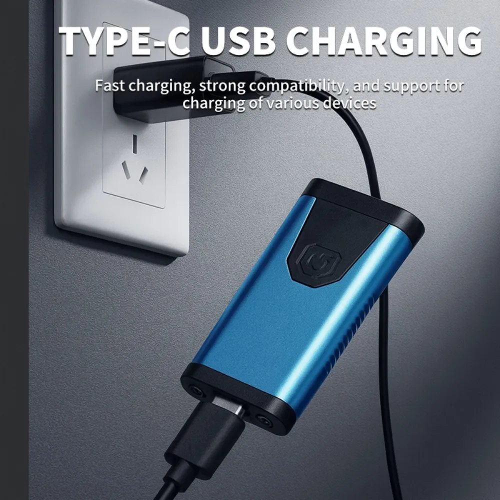 개인 안전 열쇠고리 손전등 - 90DB 알람 및 스트로브, 미니 USB 충전식 초강력 조명, 조깅, 호신용