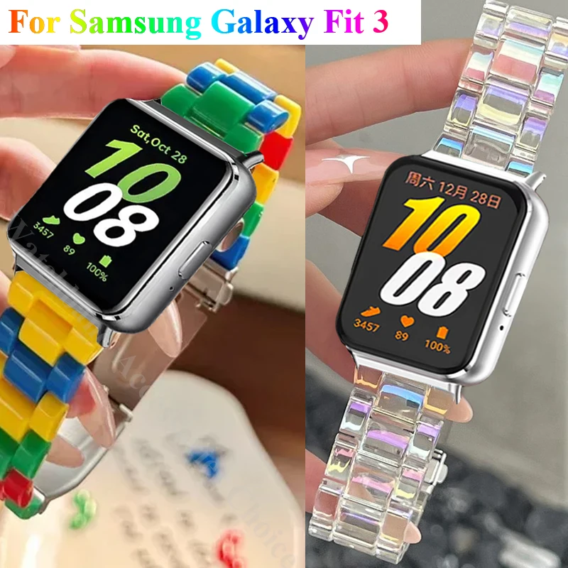 Rainbow Resin Strap - Lightweight Fashion Transparent Wrist Bracelet Band