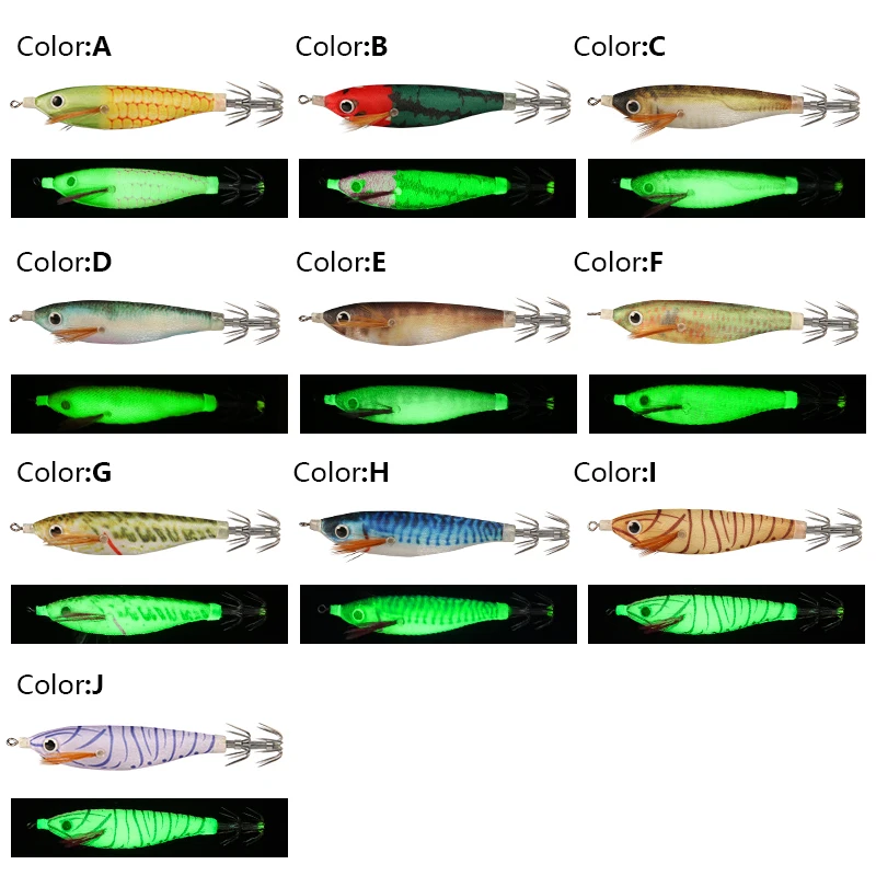 Floating Squid Jig 10g 100mm Luminous Shrimp Fishing Lures UV EGI Floating Sutte Webfoot Octopus Cuttlefish Fishing Tool