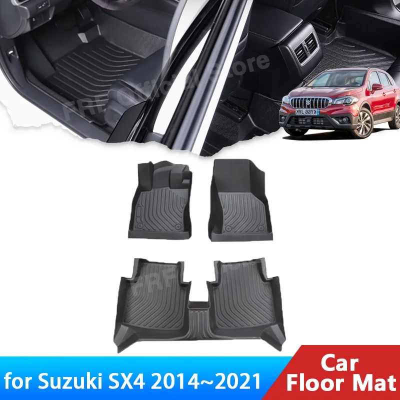 

for Suzuki SX4 S Cross Scross JY 2014~2021 2020 2018 2017 2016 2014 Accessories Floor Mat Foot Panel Line Carpet Pad Waterproof