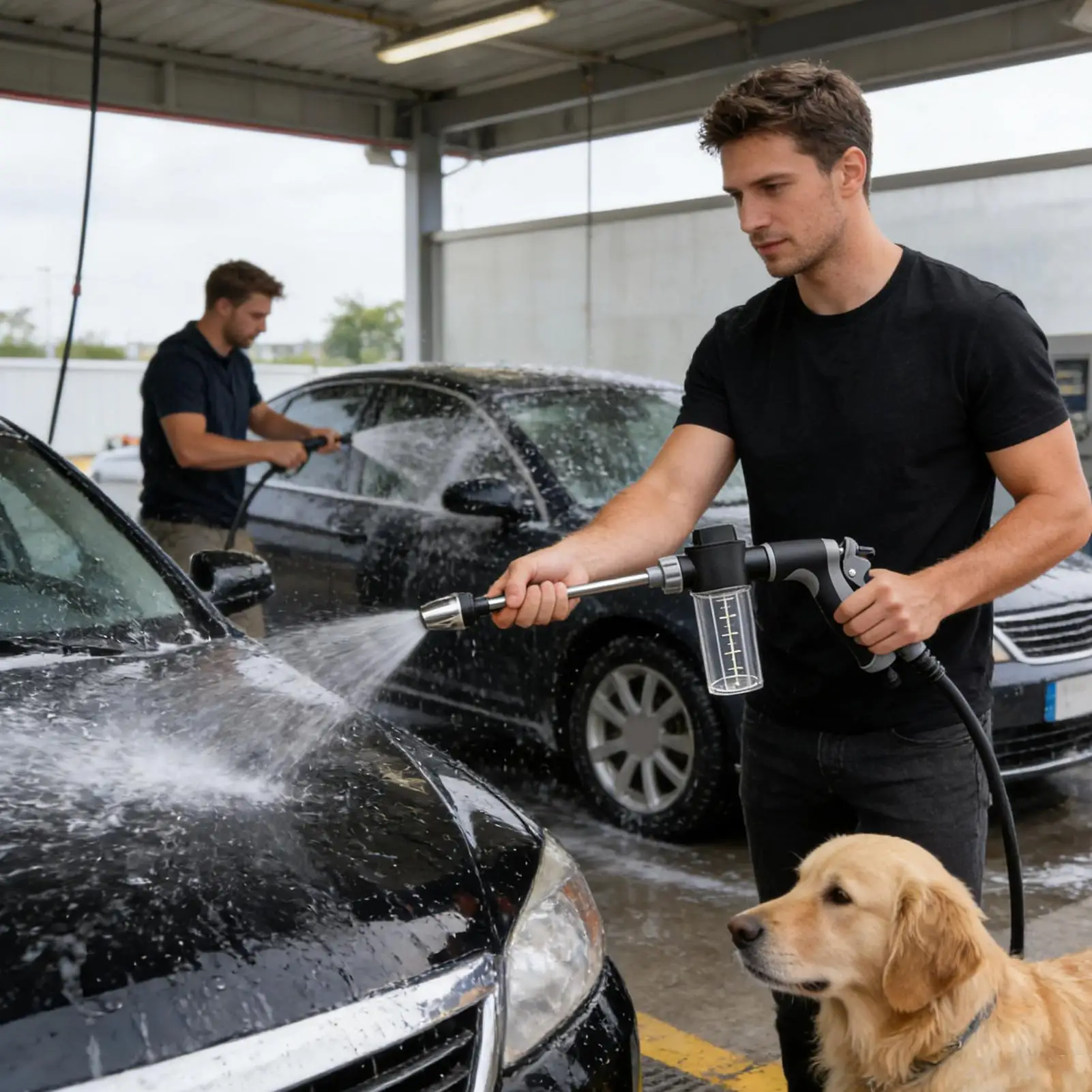 고압 세차용 물총 노즐 폼 케틀 3가지 모드 전동 세척 스프레이 봉 정원 잔디밭 야외용