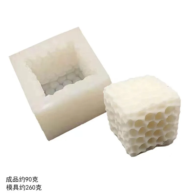 Cube Honeycomb Scented Candle Plaster Silicone Mold Food Grade Chocolate  Mousse 3D Cube Shape Molds Wedding Gift Home Decoration