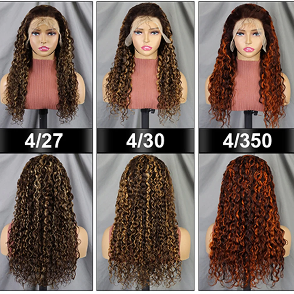 200% Density P4/350 Density HD Lace Front Wigs Human Hair with Baby Hair 13x4 Water Curly Lace Frontal Wigs Human Hair for Women_voghion.com