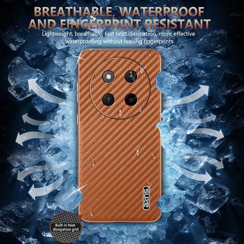 Luxury PU Plating Carbon Fiber Protective Back Cover Case