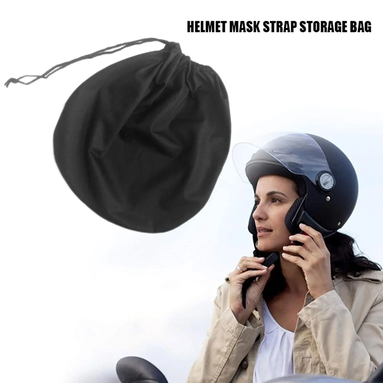Helmet Bag Plush Soft Drawstring Pocket Dust Proof Good Toughness Full Half Helmet Storage Bag For Motorcycle Cycling Scoot S0H9