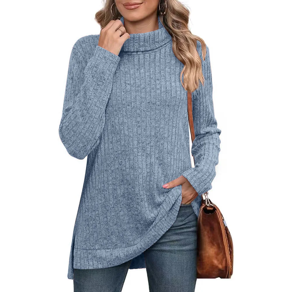 Women Long Sleeve Knitted Tshirt Tops