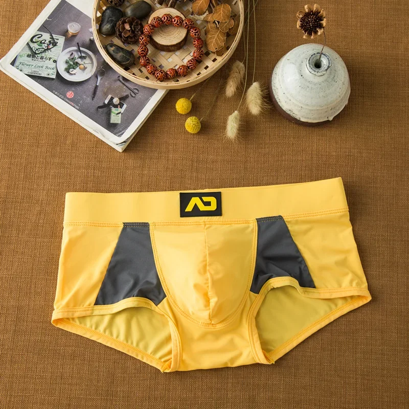Men's flat-angle milk silk underwear comfortable and skin-friendly breathable silky smooth quick-drying low-rise boxers 6
