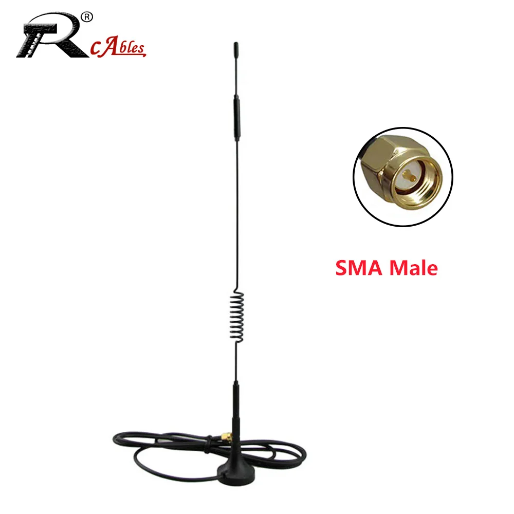 Vecys 4G LTE Antenna SMA Male Connector 8DBi GSM/3G/4G/5G Omni-directional Waterproof Suction Cup Antenna with Magnetic Base 3M RG174 Cable(Black